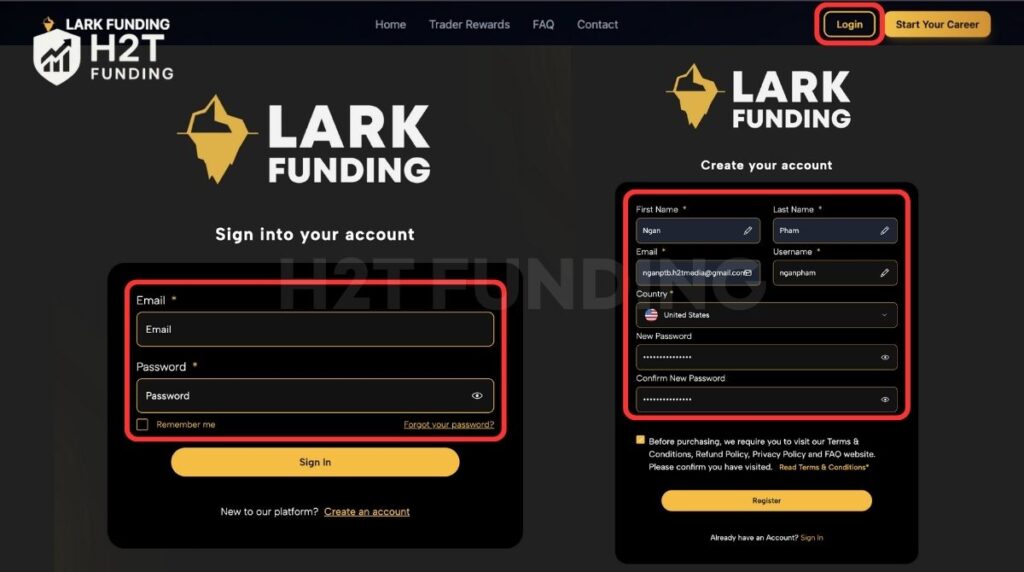 Create your personal account