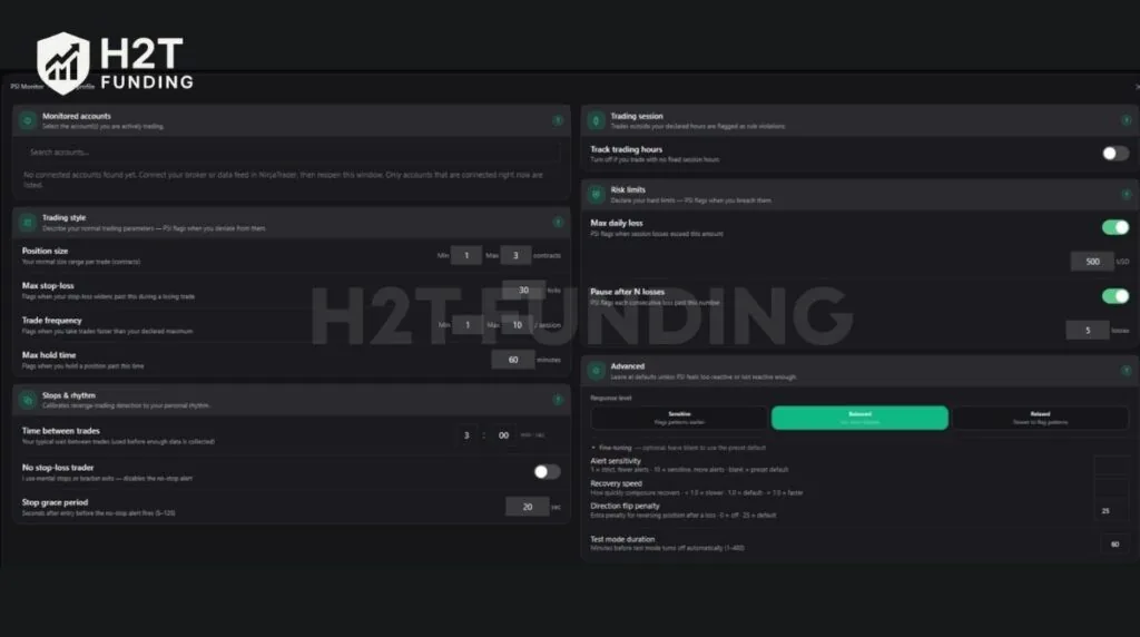 Customizing personal risk rules and daily loss limits in Meridian