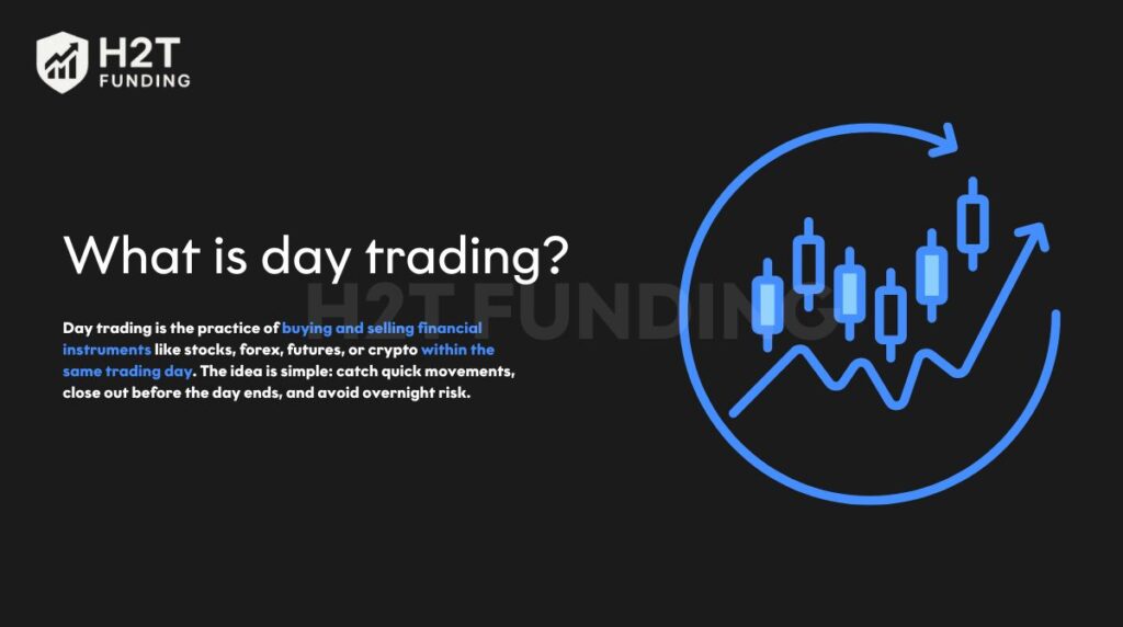 Day trading is buying and selling assets within a day