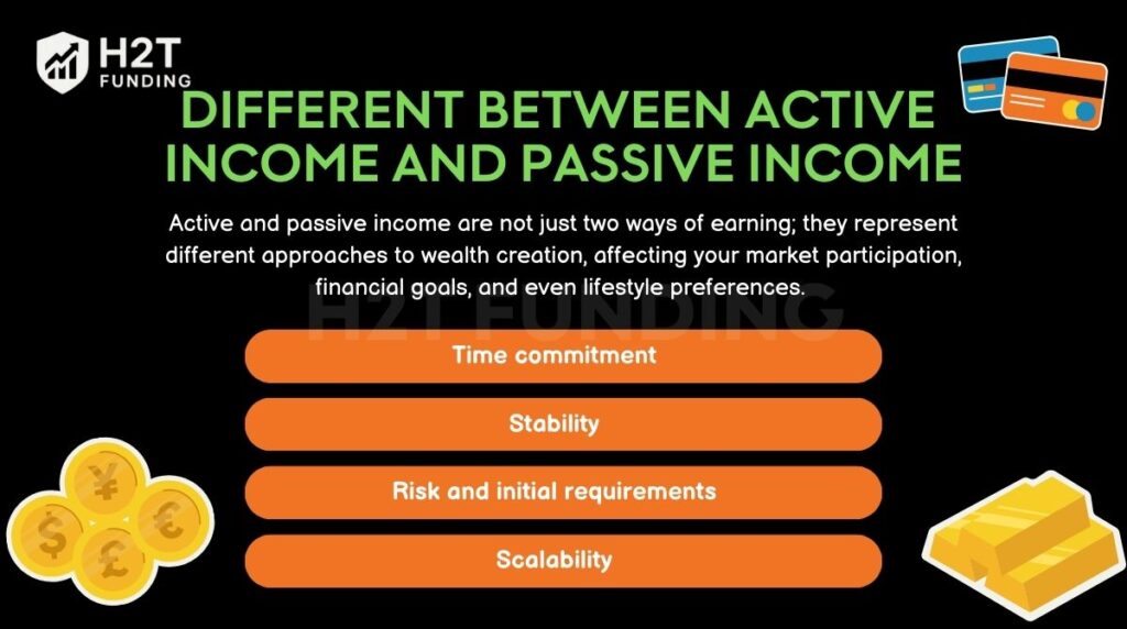 Different between active income and passive income
