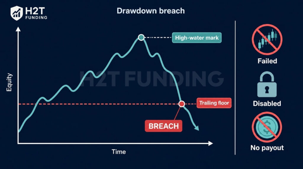 Drawdown breach in trading