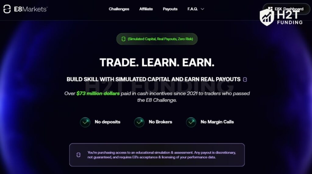 E8 Markets – Best for Advanced Performance Dashboard