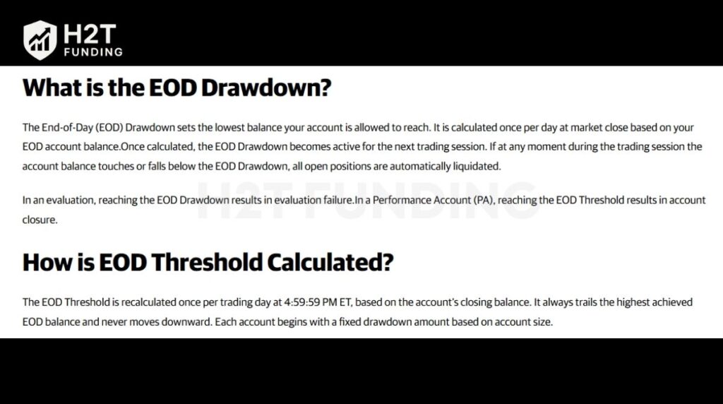 EOD (End-of-Day) Trailing Drawdown explained