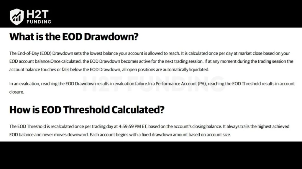 EOD (End-of-Day) Trailing Drawdown explained