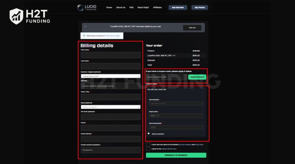 Enter billing details