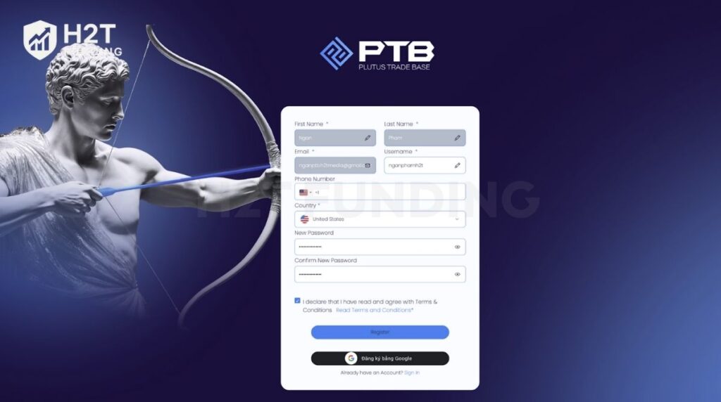 Enter personal details