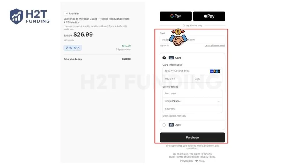 Click Purchase to finalize the activation and receive your download link and license key