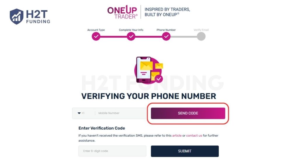 Enter your phone number and click “Send Code”