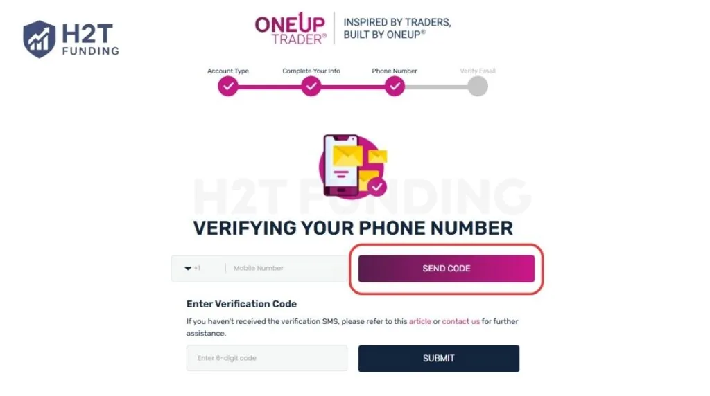 Enter your phone number and click “Send Code”