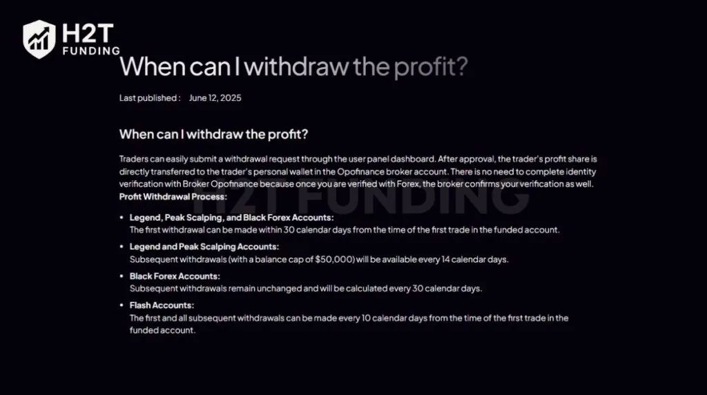 FORFX payout rules