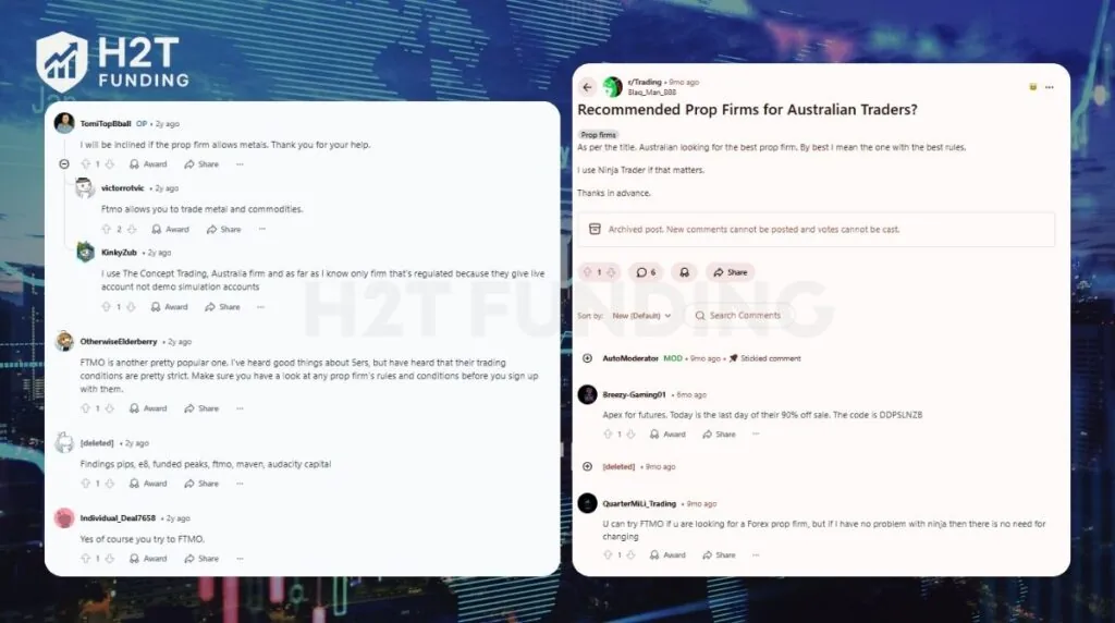 FTMO are frequently recommended for Australia traders
