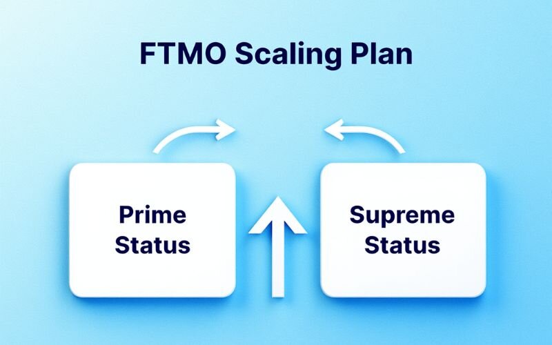 FTMO’s scaling plan offers pathways to larger capital through two main statuses