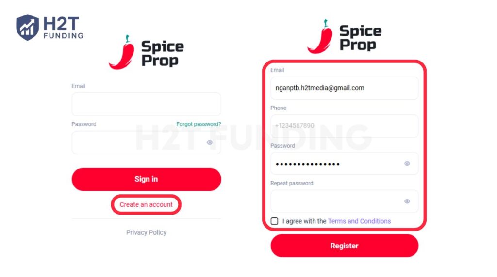 Fill in personal details