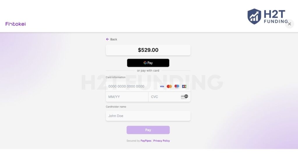 Finalize payment and secure your account