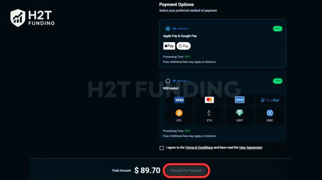 Finalize the payment