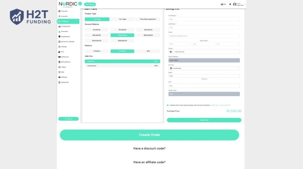 Finalize your order and apply discounts