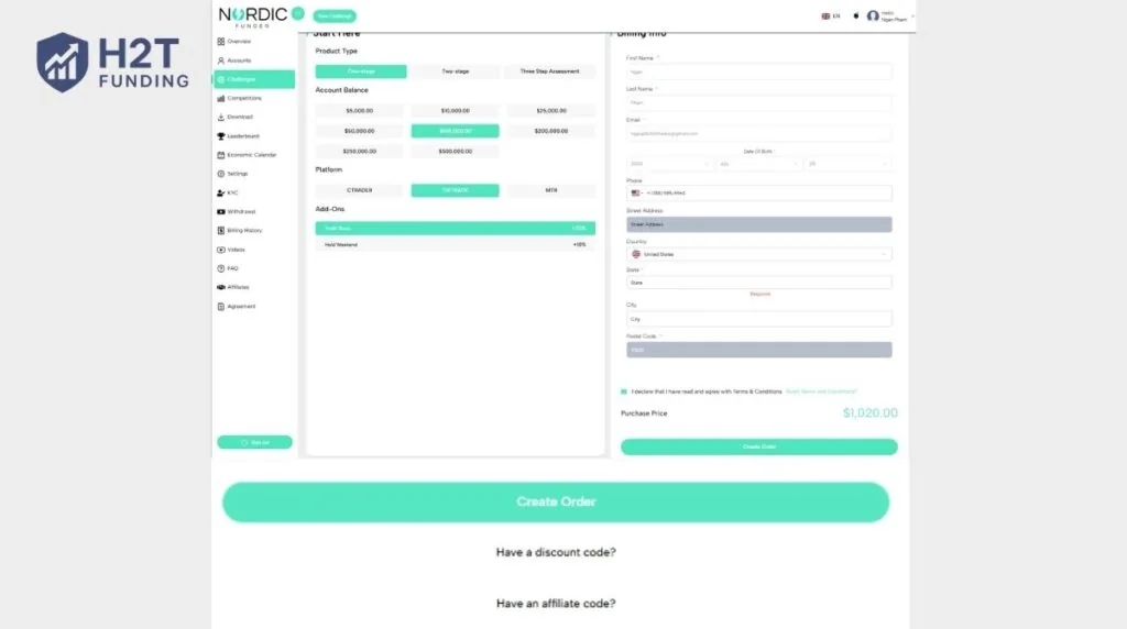 Finalize your order and apply discounts