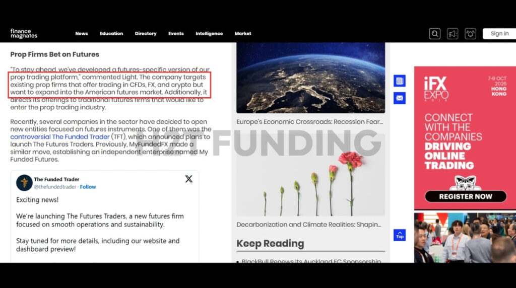 Finance Magnates Prop Firms Futures