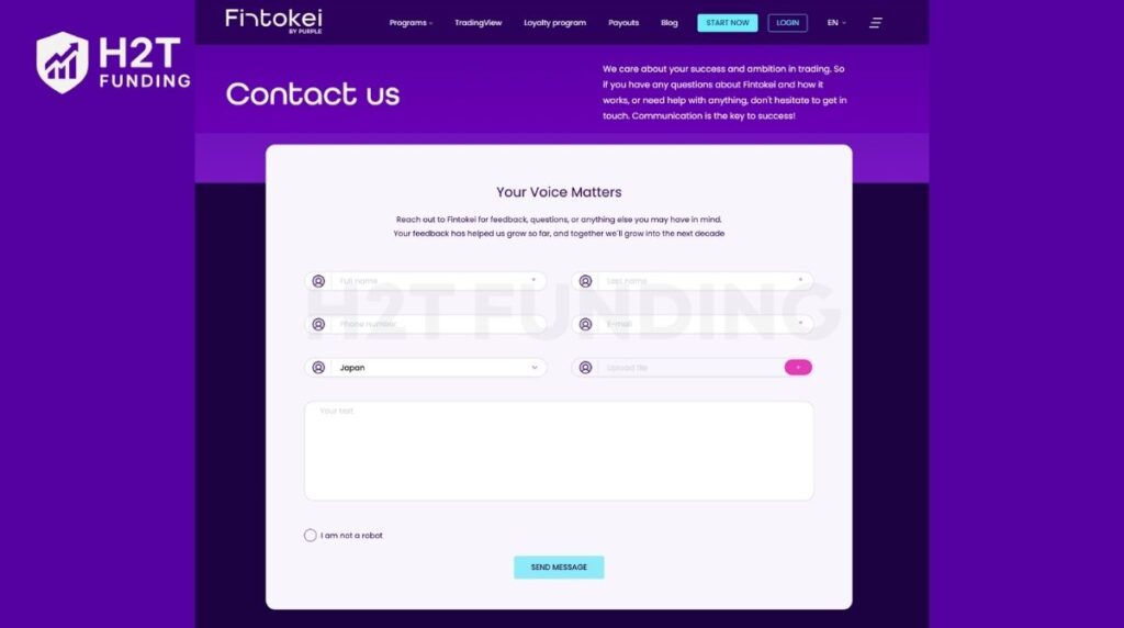 Fintokei customer service