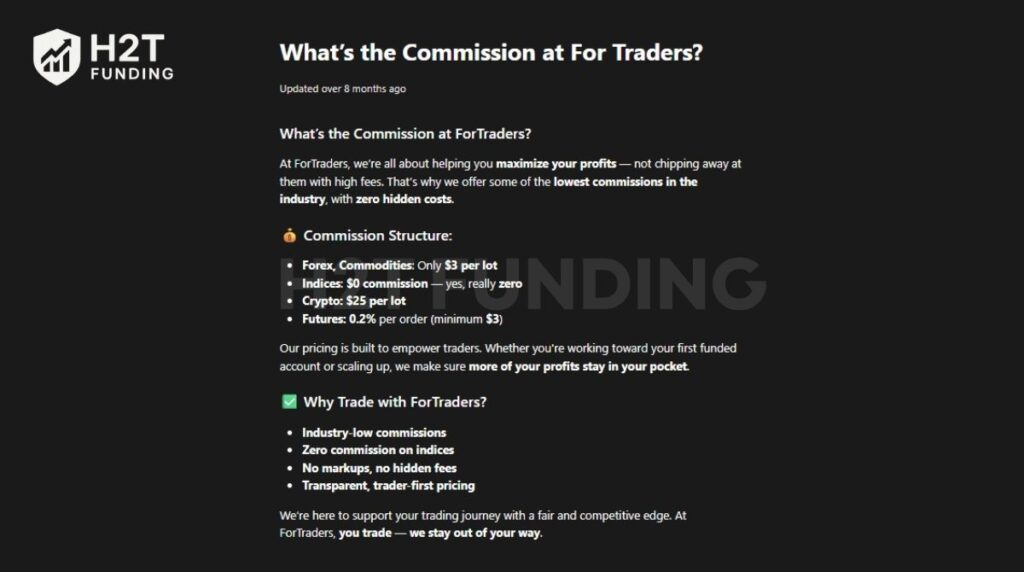 For Traders commissions