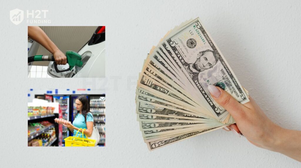 For the next two weeks, withdraw cash for your groceries and gas