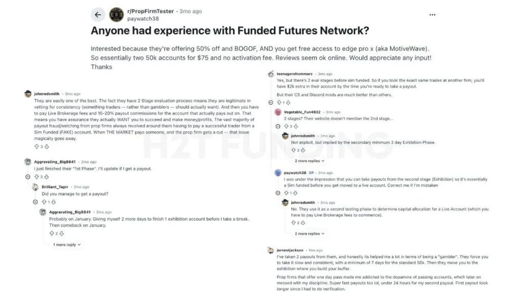 Funded Futures Network Reddit reviews