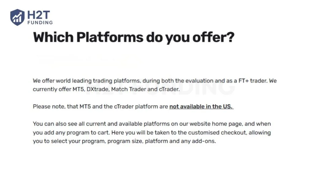 Funded Trading Plus trading platform