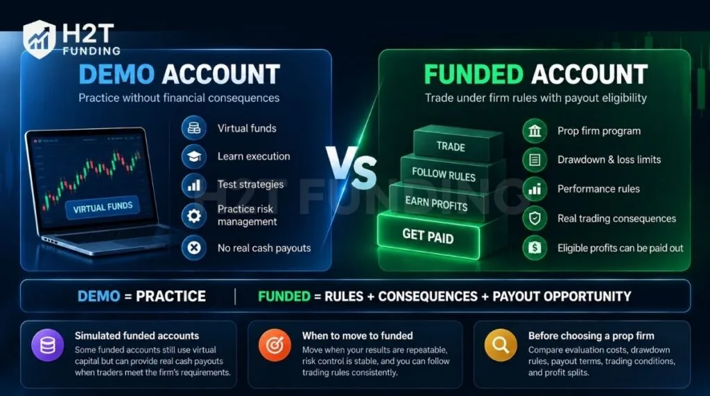 Funded account vs demo account at a glance