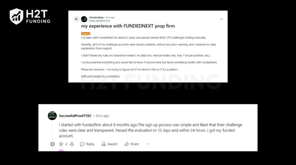 FundedNext vs Goat Funded trader payout reviews