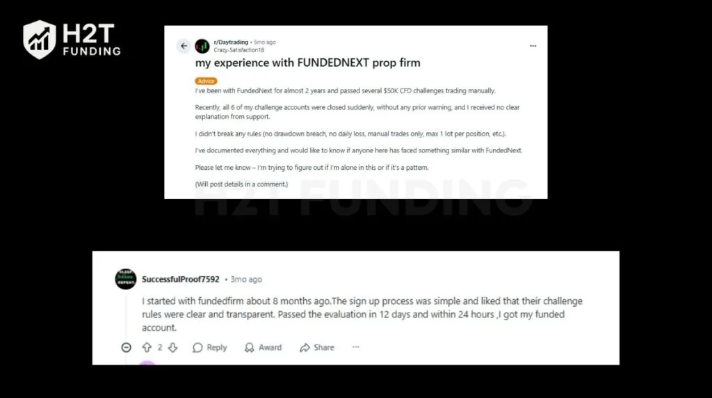 FundedNext vs Goat Funded trader payout reviews