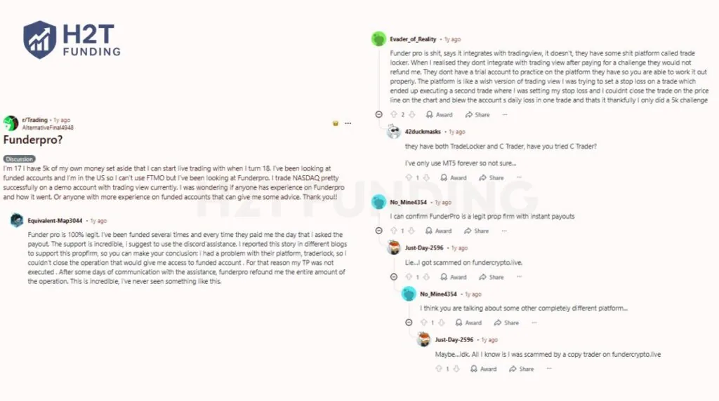 FunderPro Reddit reviews