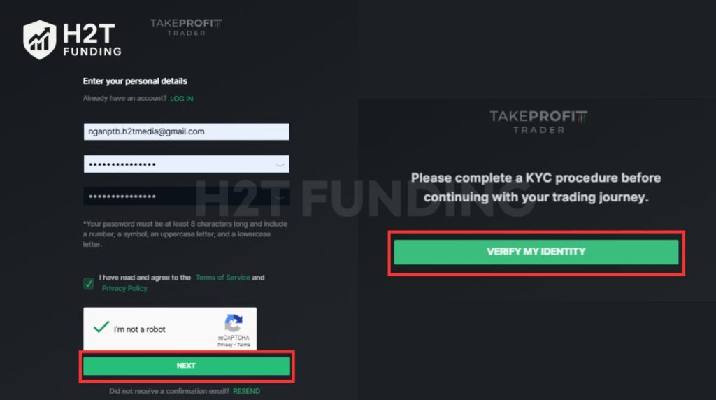 Go to the TPT website to create account