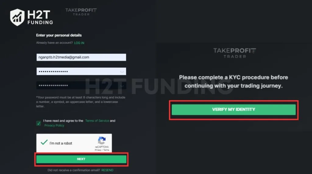 Go to the TPT website to create account