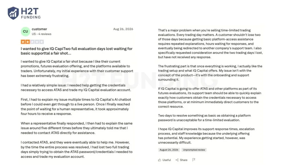 IQ Capital - Negative Trustpilot Review (1)