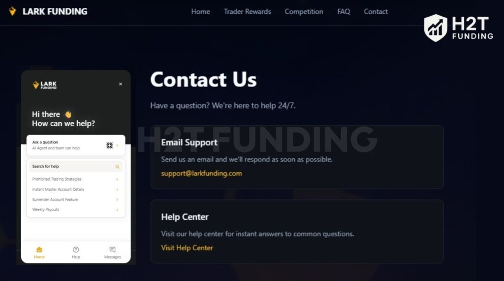 Lark Funding customer support