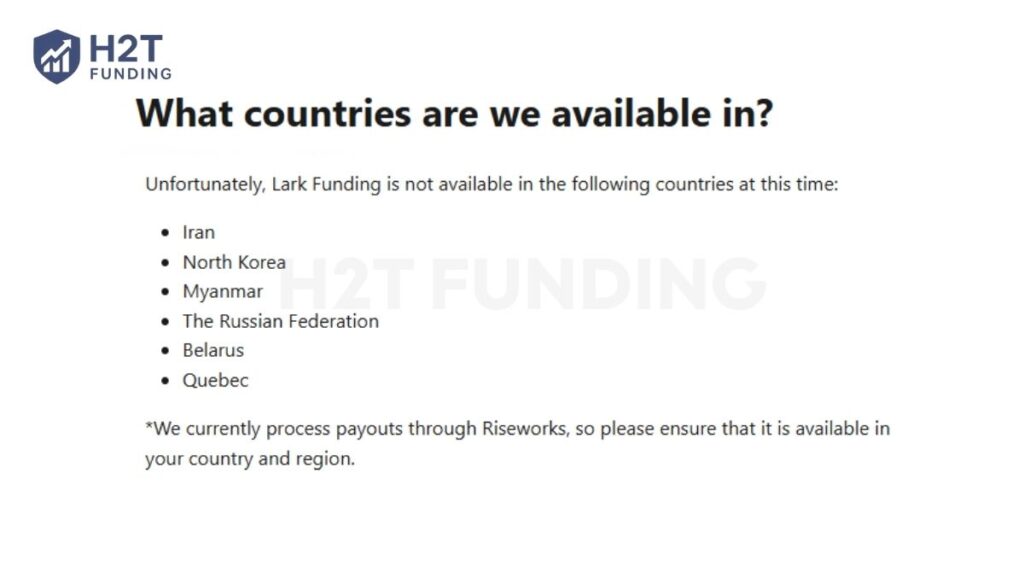 Lark Funding restricted countries