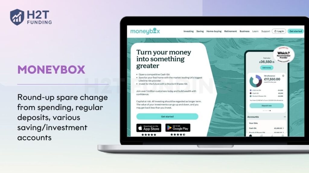 Moneybox – Best for automated round-up savings & investing