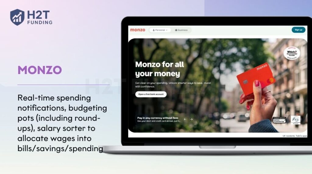 Monzo - Best for all-in-one digital banking