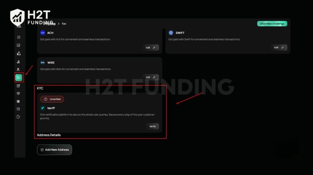 Navigate to your dashboard profile and use the Veriff system