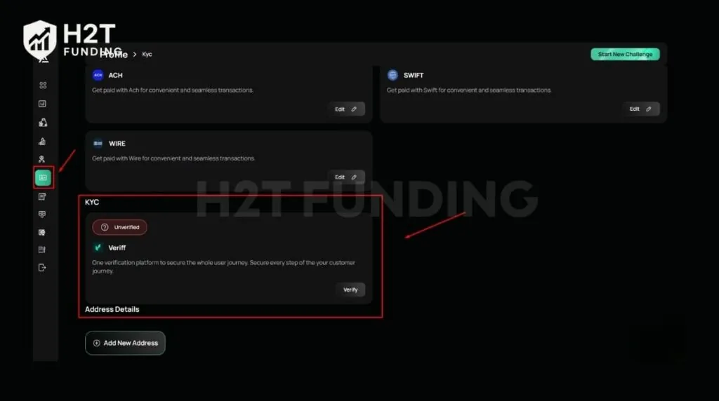 Navigate to your dashboard profile and use the Veriff system
