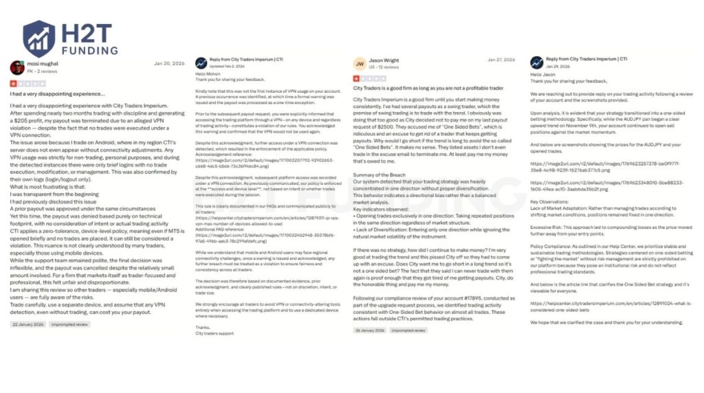 Negative City Traders Imperium review on Trustpilot (updated on March 6, 2026)