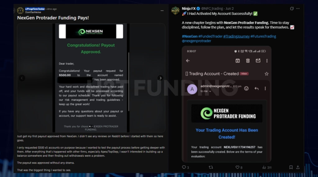 Nexgen ProTrader Funding payout proof and passed account