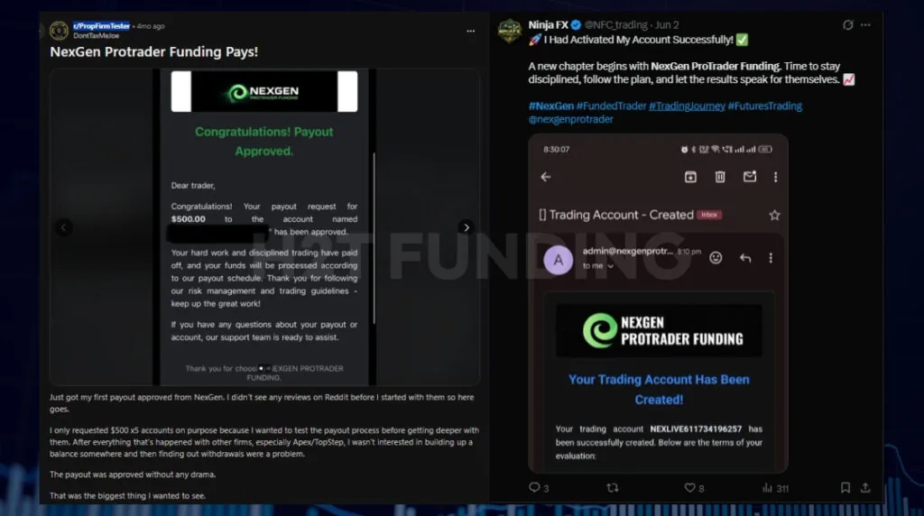 Nexgen ProTrader Funding payout proof and passed account
