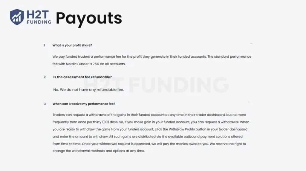 Nordic Funder payout rules