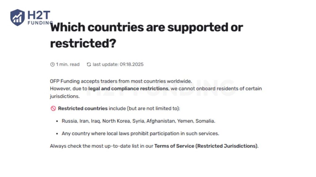 OFP Funding restricted countries