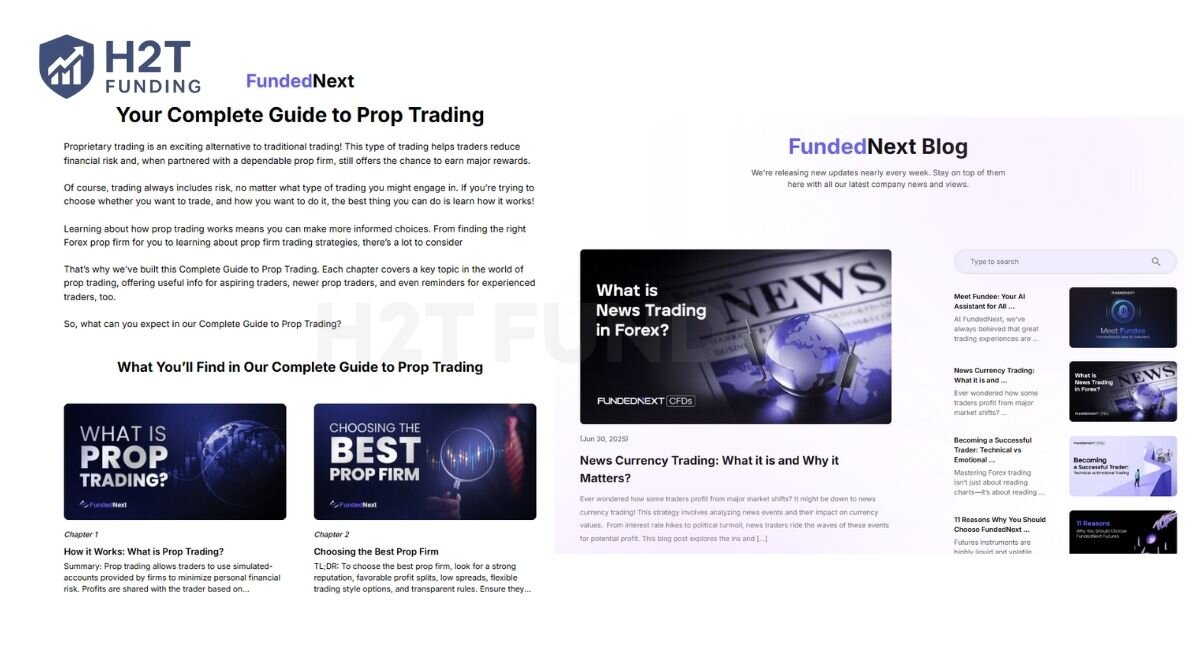 On-Site materials include trading guides, challenge tips, and risk management tutorials
