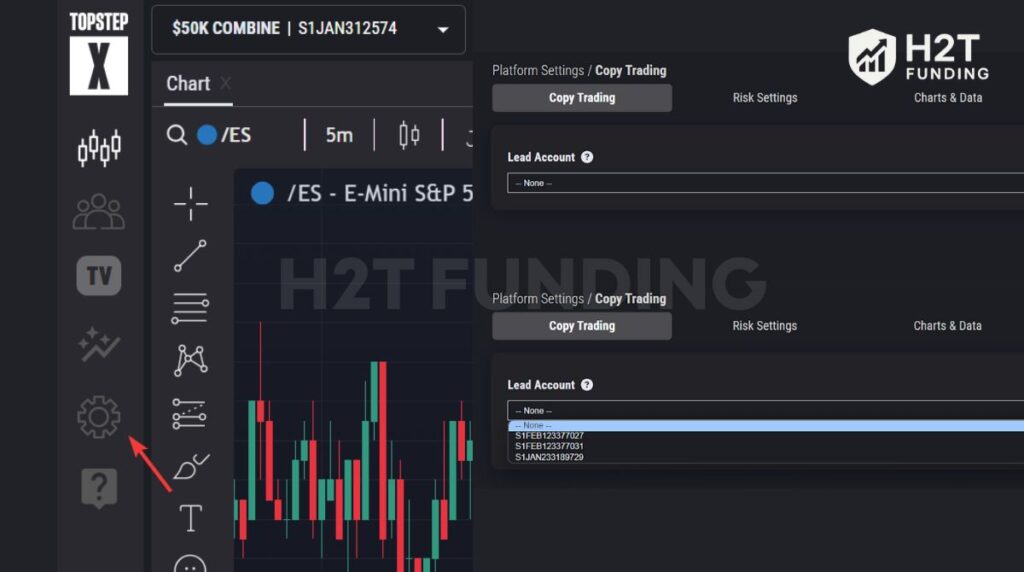 Open the Settings menu -> Copy Trading