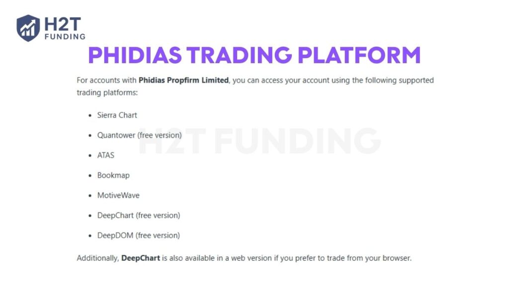 Phidias Prop Firm trading platform