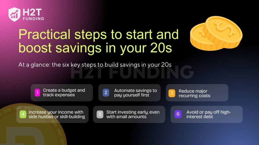 Practical steps to start and boost savings in your 20s