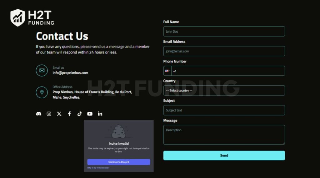 Prop Nimbus customer service